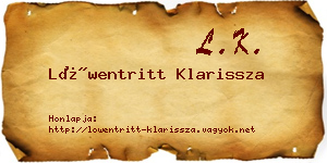 Löwentritt Klarissza névjegykártya